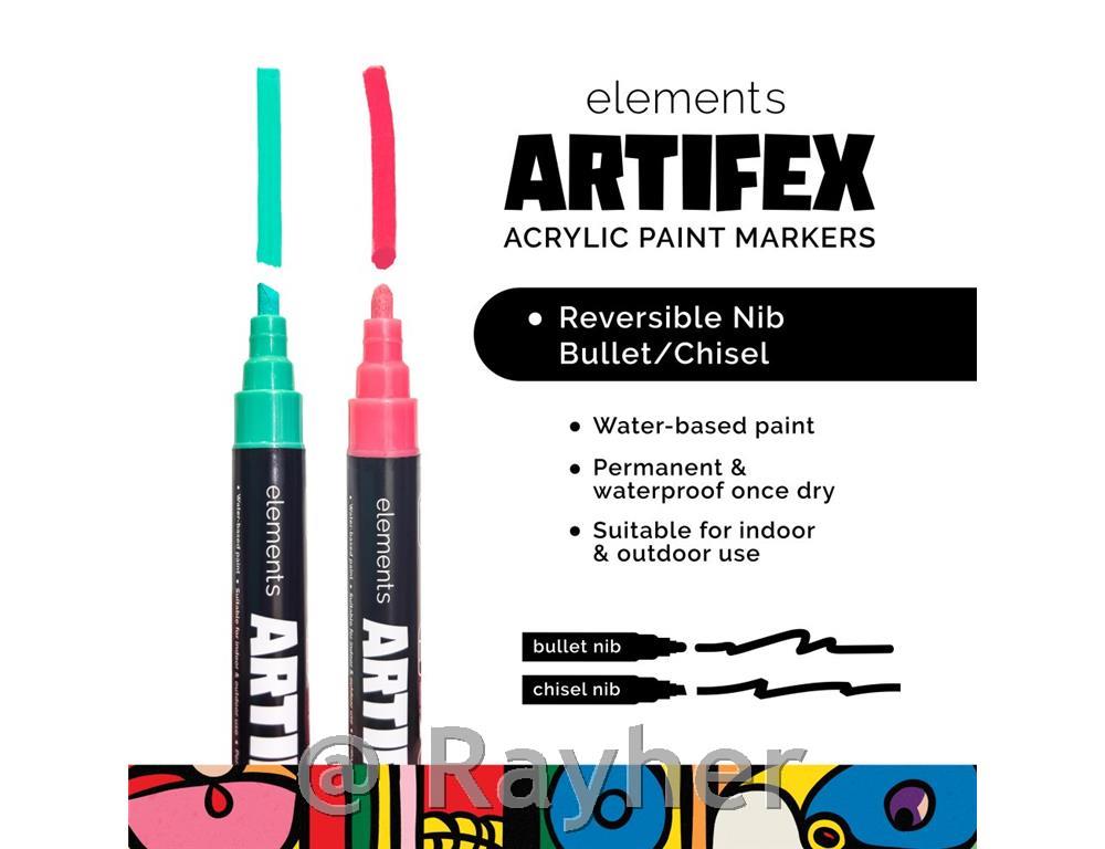 Pennarelli acrilici Elements Artifex, colori classic, set 8