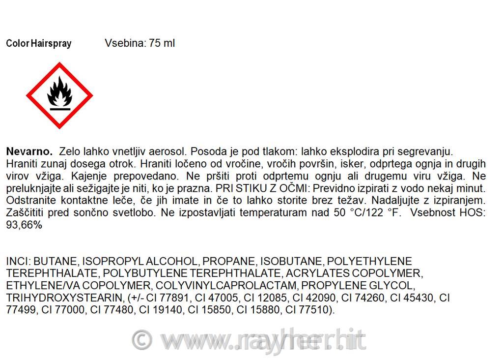 Colore per capelli spray 75ml giallo