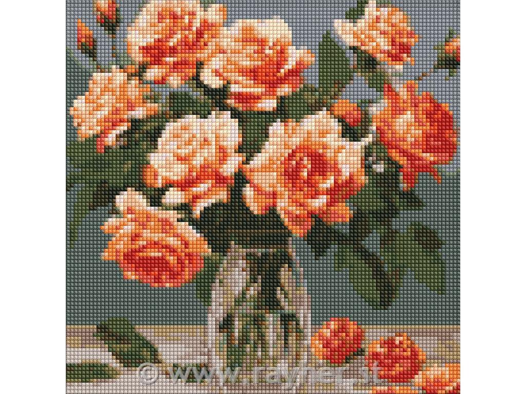 Mosaico di diamanti, Refined bouquet, 30x30 cm