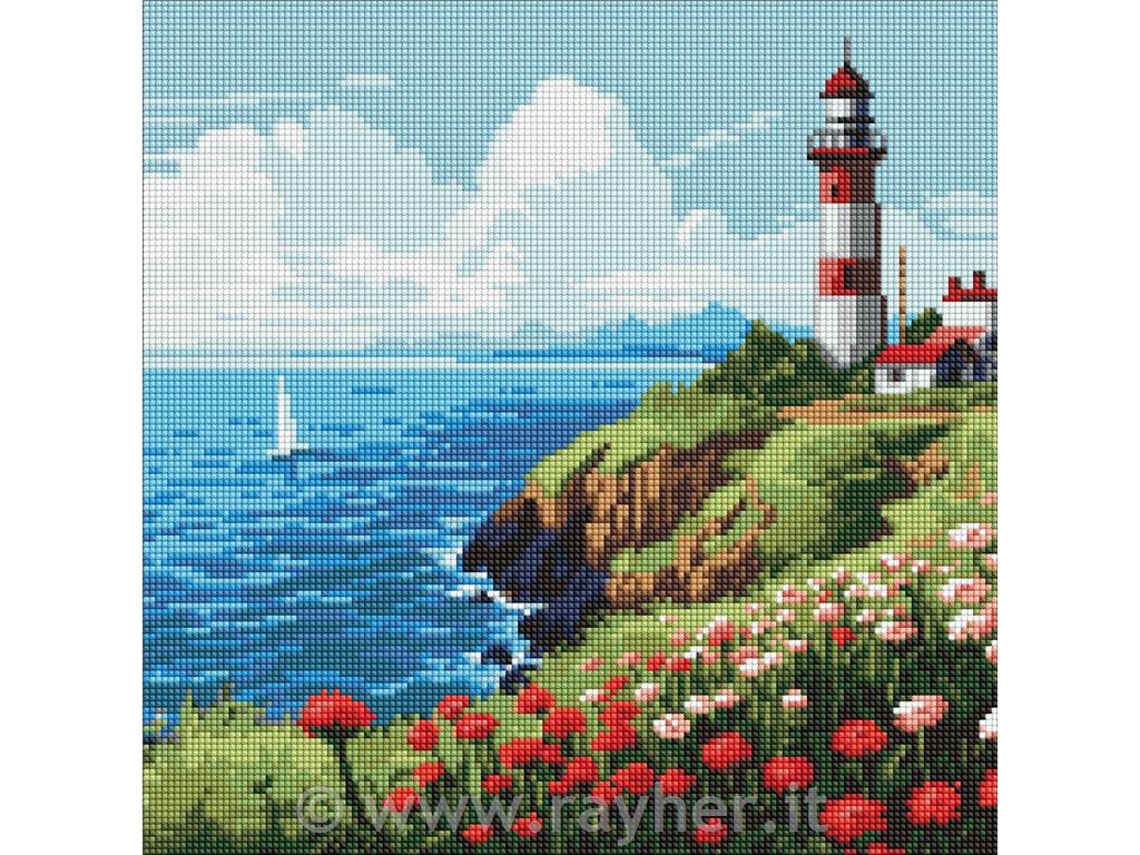 Mosaico di diamanti, A lighthouse on the, 40x40 cm