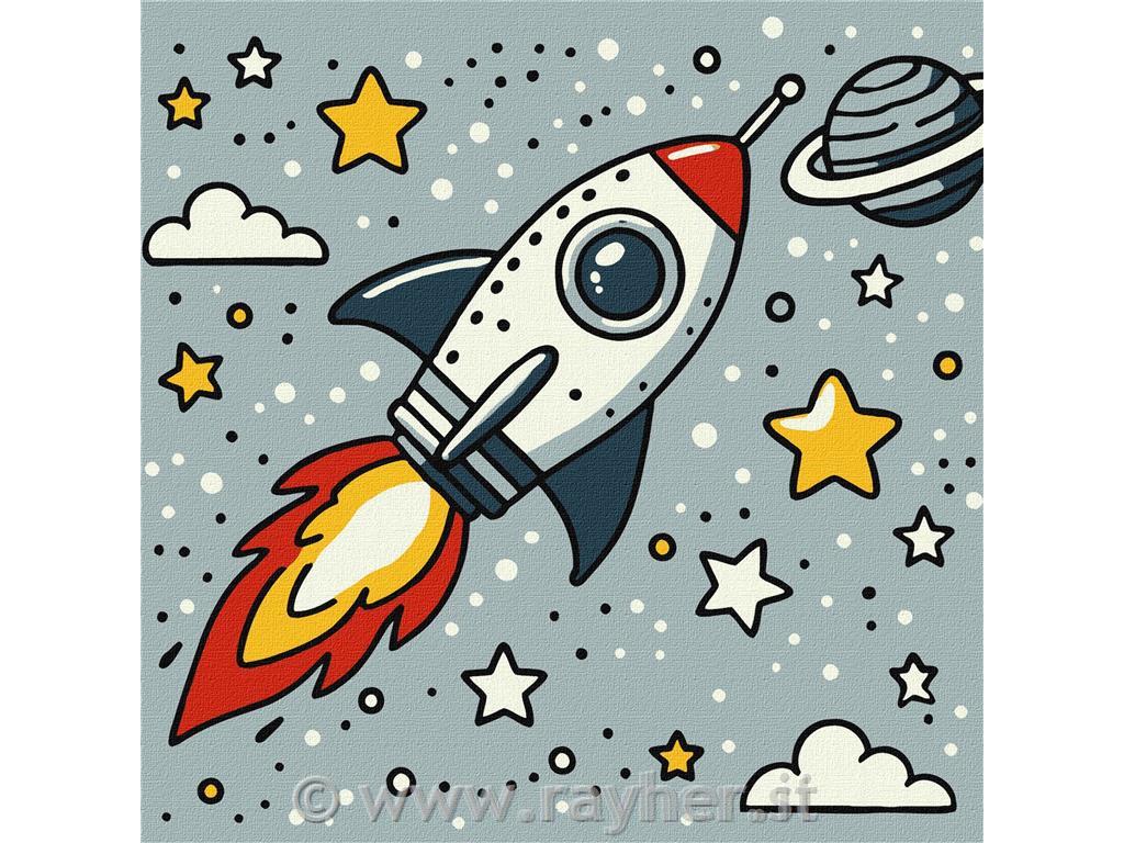 Slikanje po številkah Kids, Space rocket, 25x25cm