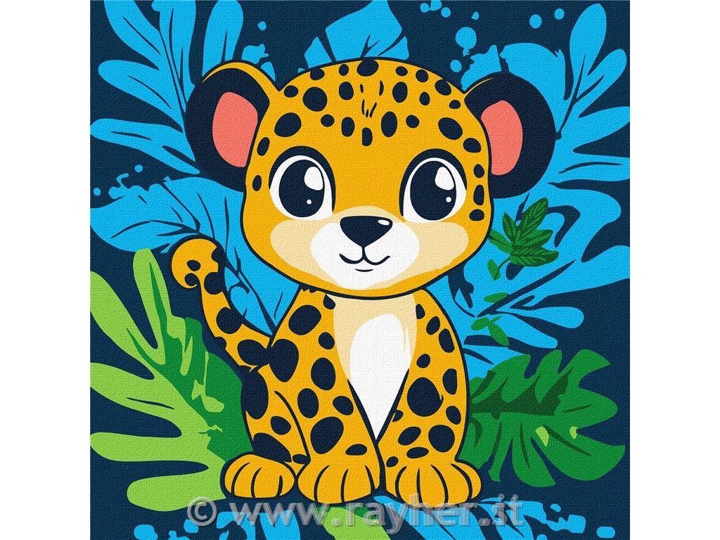 Slikanje po številkah Kids, A cheerful leopard, 30x30cm