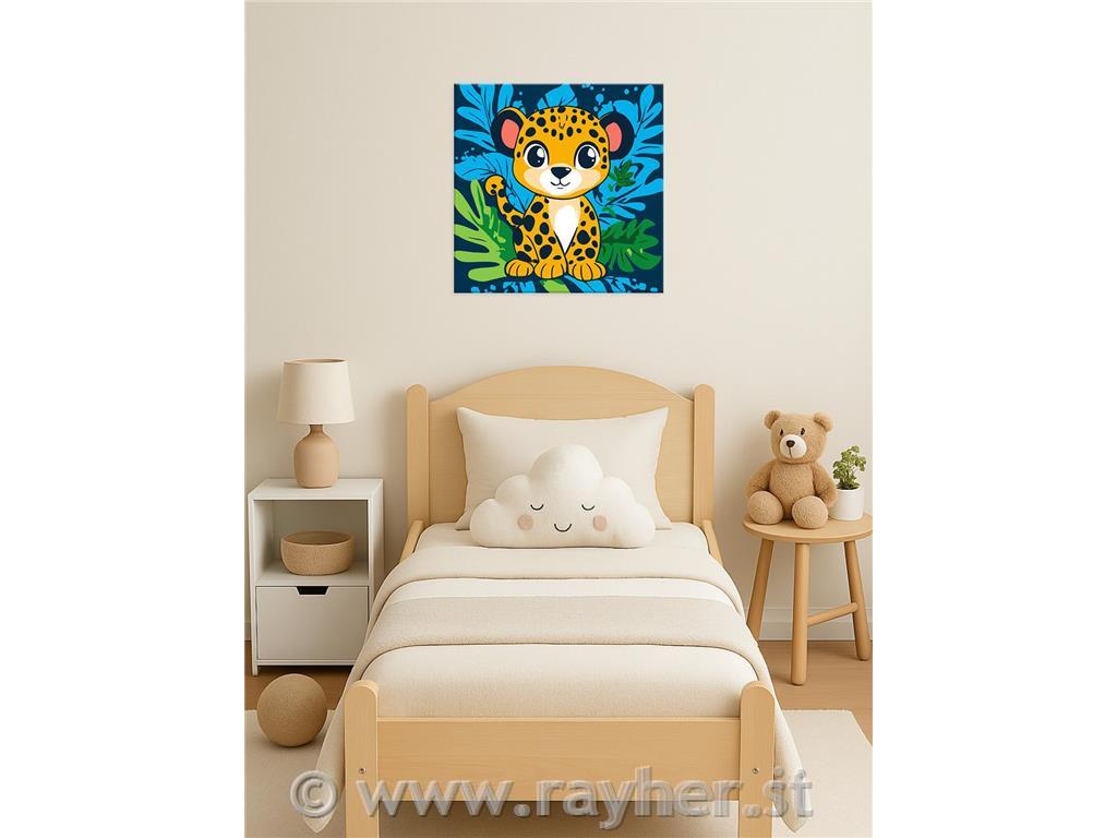 Slikanje po številkah Kids, A cheerful leopard, 30x30cm