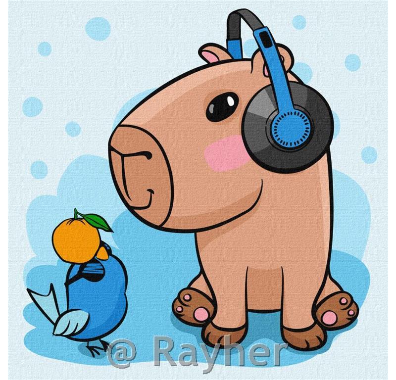 Dipingere con i numeri, Capybara, 30x30cm