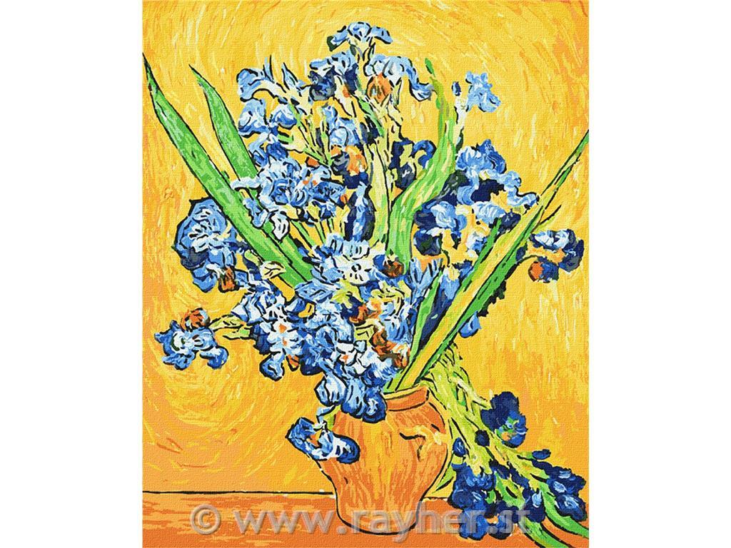 Dipingere con i numeri, Irises in a vase, 40x50 cm