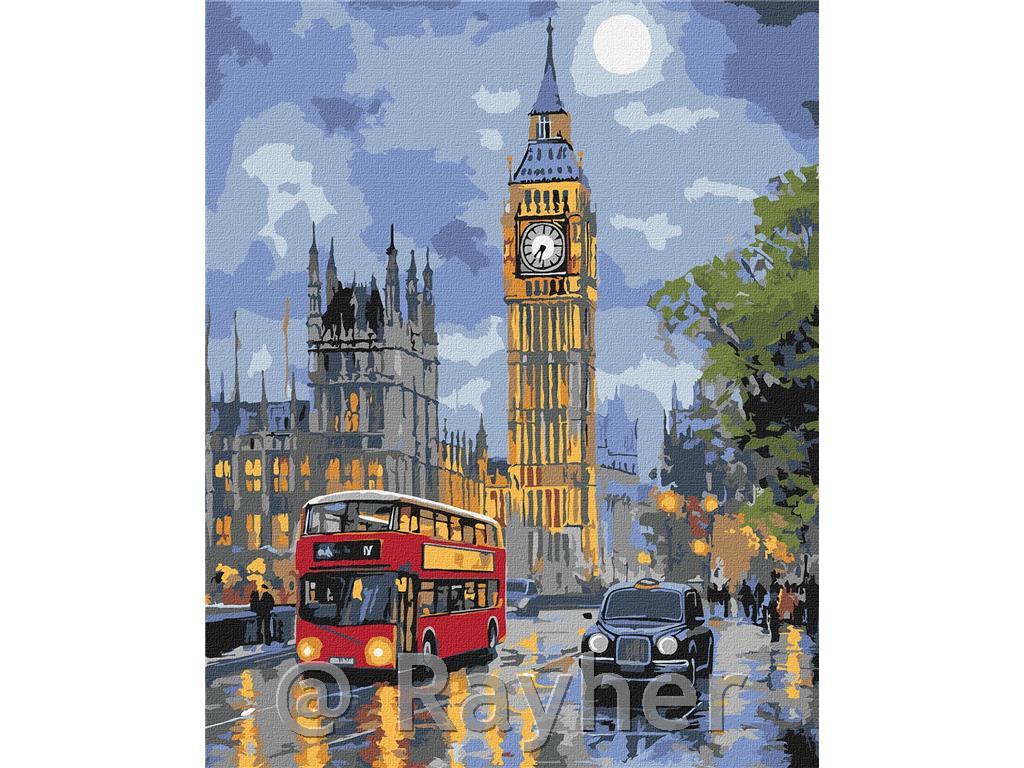 Dipingere con i numeri, London at night,40x50 cm