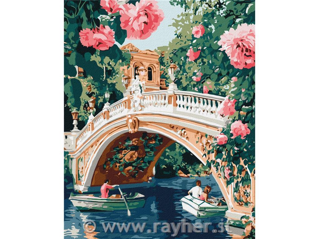 Slikanje po številkah, Bridge and flowers, 40x50 cm