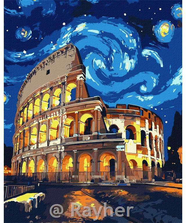 Dipingere con i numeri, A night in Rome,40x50 cm
