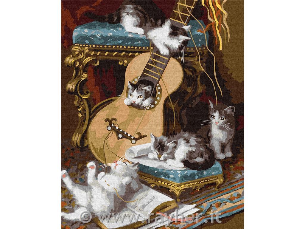 Slikanje po številkah, Fluffy musicians, 40x50 cm