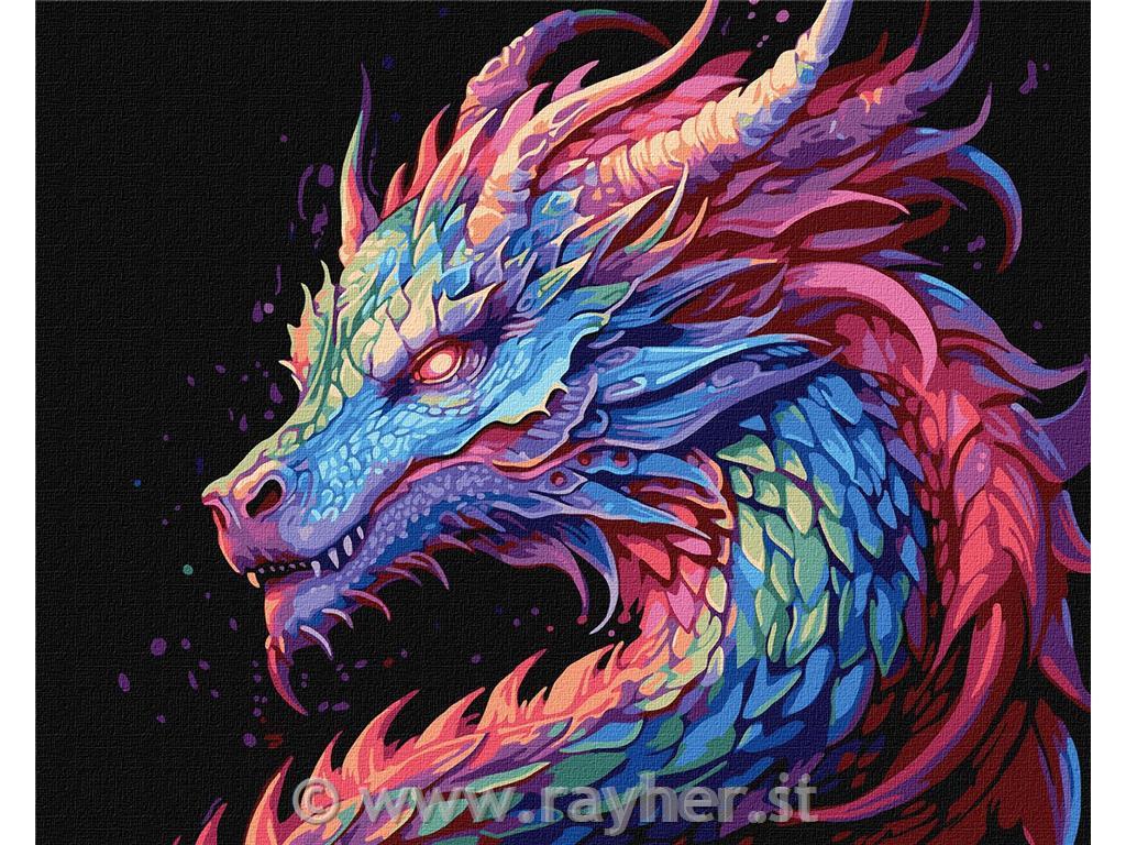 Painting by Numbers, A colourful dragon, 40x50 cm