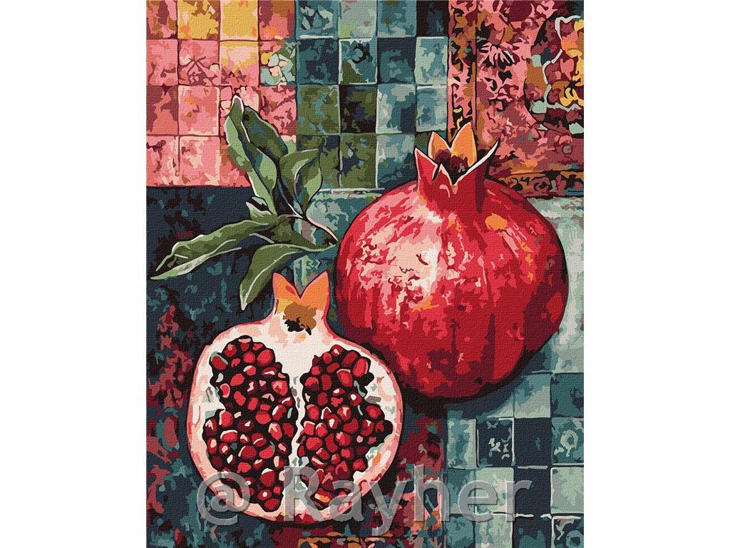 Dipingere con i numeri, Red pomegranate,40x50 cm