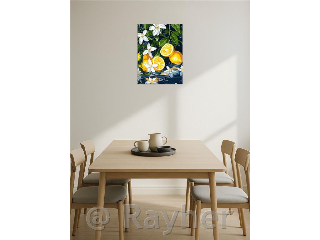 Dipingere con i numeri, Lemon in section, 30x40 cm