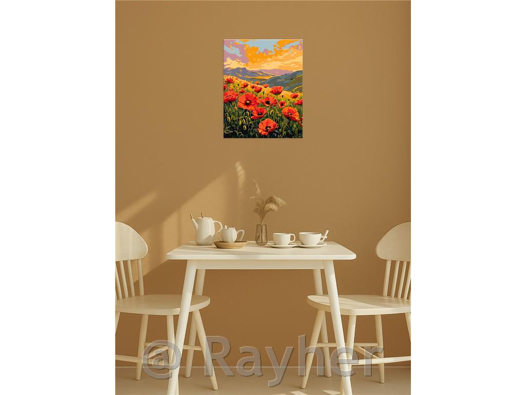 Dipingere con i numeri, Silence among the poppies, 40x50 cm