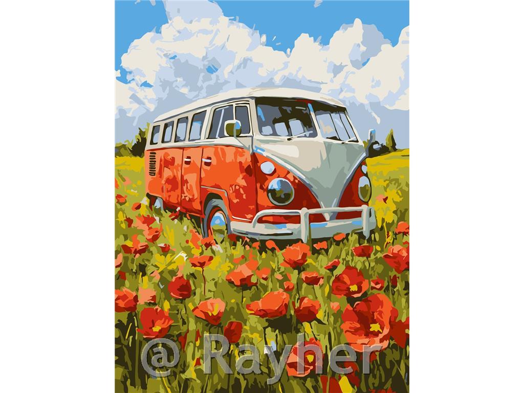 Dipingere con i numeri, A journey into the red, 30x40 cm