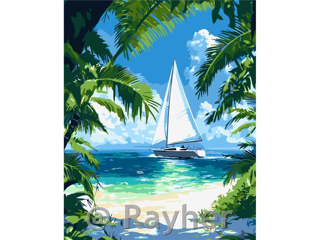 Dipingere con i numeri, Tropical coastline, 40x50 cm