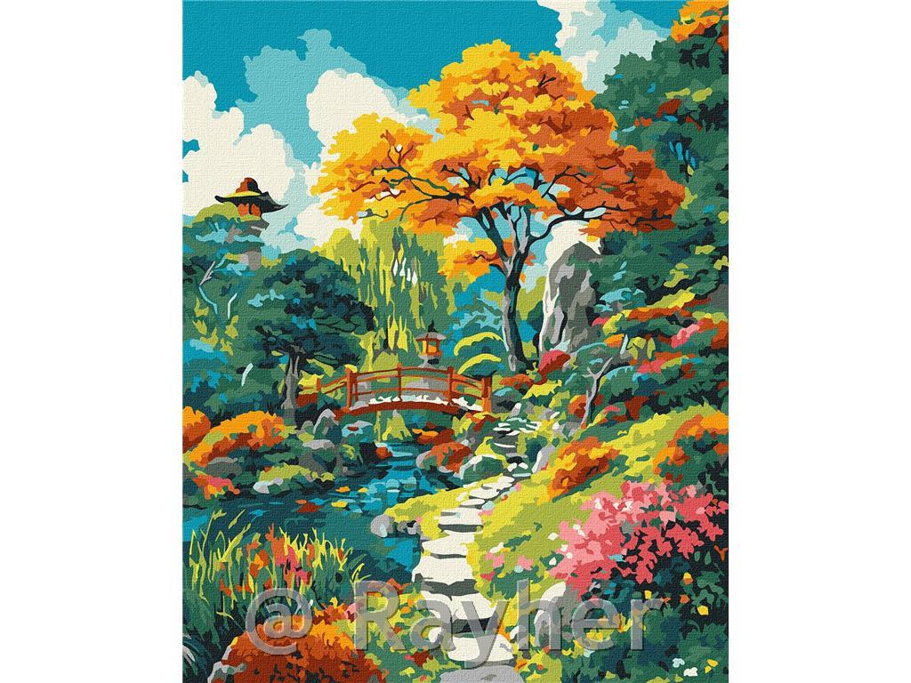 Dipingere con i numeri, Autumn Japanesebackyard, 40x50 cm