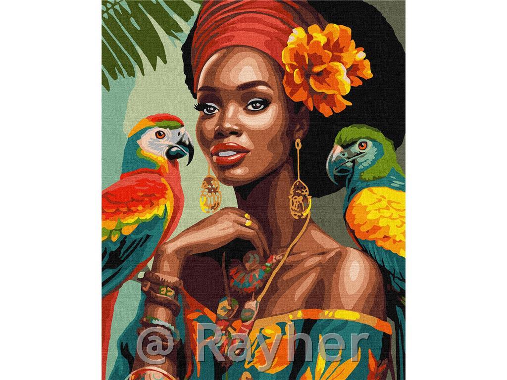 Dipingere con i numeri, African fashionista, 40x50 cm