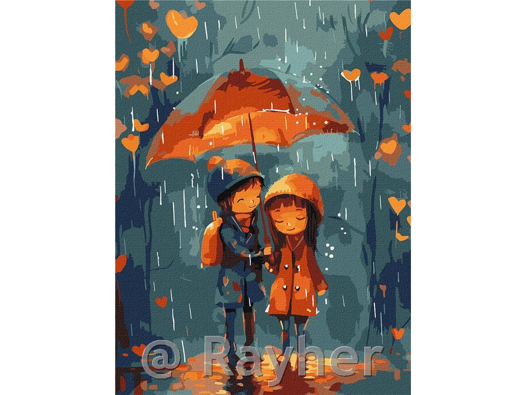 Dipingere con i numeri, Under the umbrella, 30x40 cm