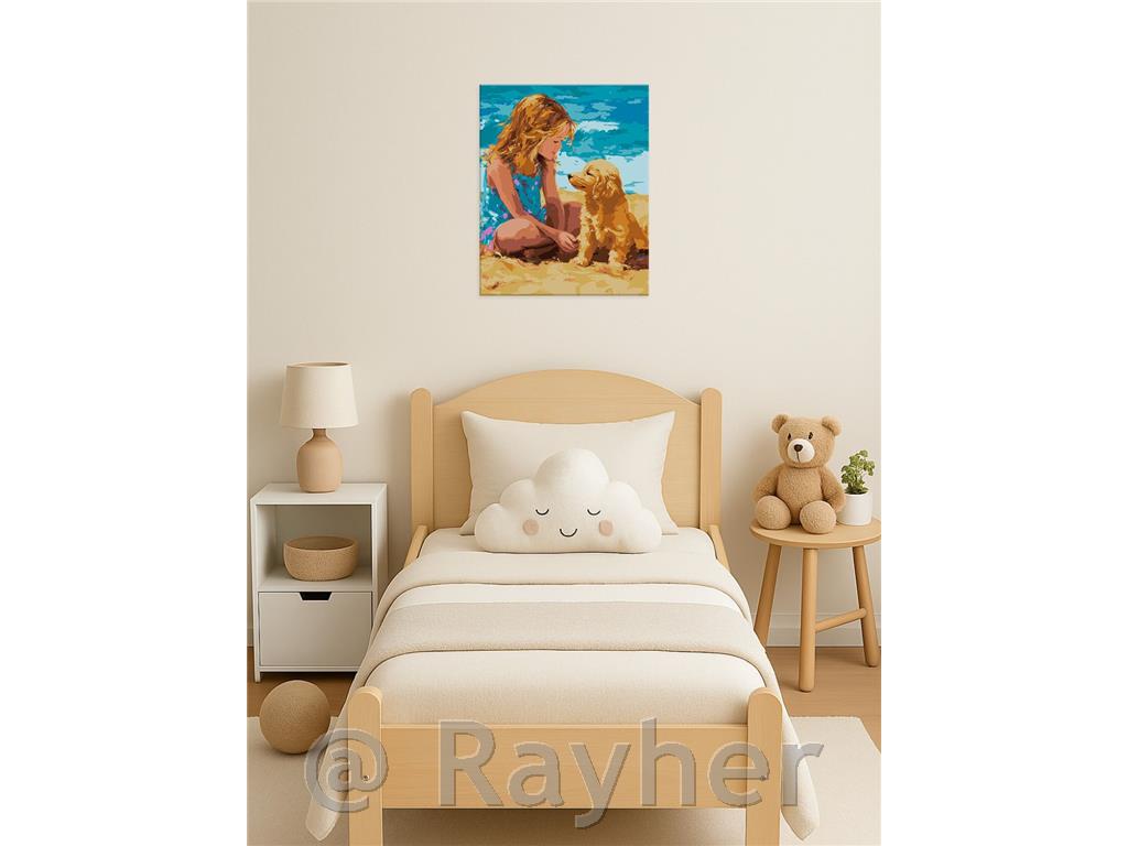 Dipingere con i numeri, A childhood friend, 40x50 cm