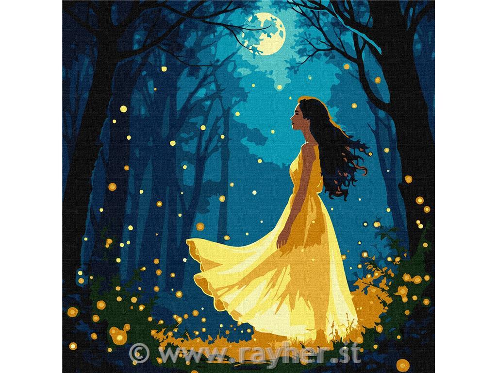 Painting by Numbers, Girl among fireflie30x30cm