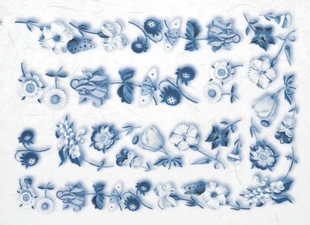 DECOUPAGE PAPIR RIŽEV A4,MODRE ROŽICE