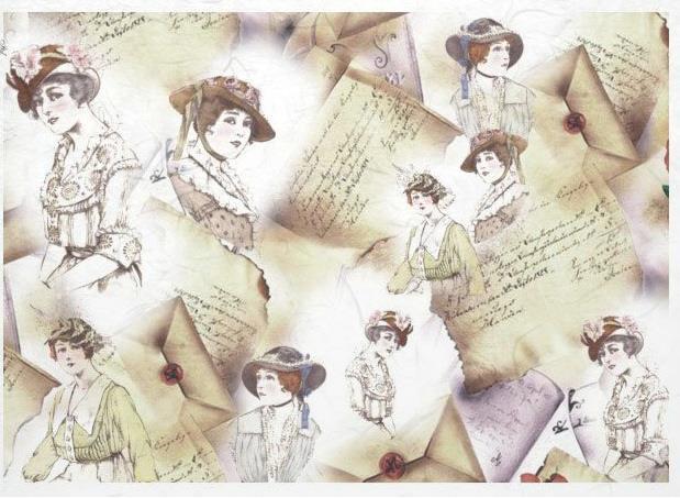 DECOUPAGE PAPIR RIŽEV A4,VINTAGE DAMA