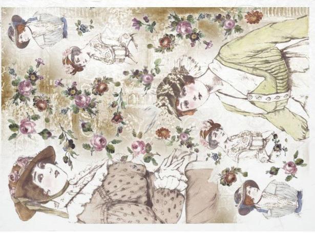 CARTA DI RISO PER DECOUPAGE A4, SIGNORE