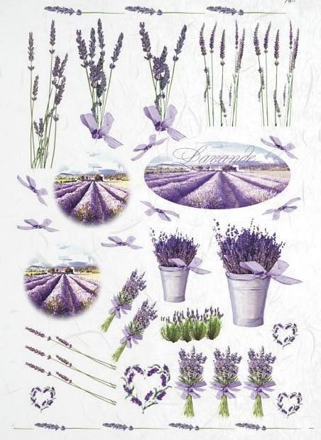 CARTA DI RISO PER DECOUPAGE A4, LAVANDA