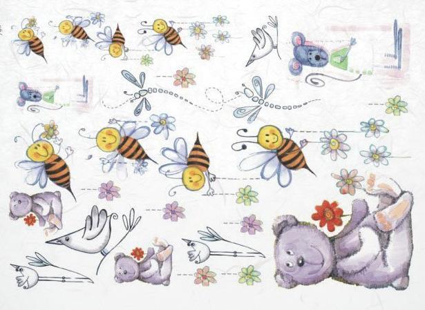 CARTA DI RISO PER DECOUPAGE A4, ORSETTI,