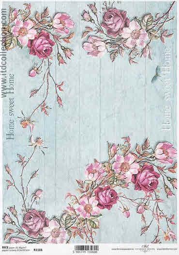 CARTA DI RISO PER DECOUPAGE A4, HOME