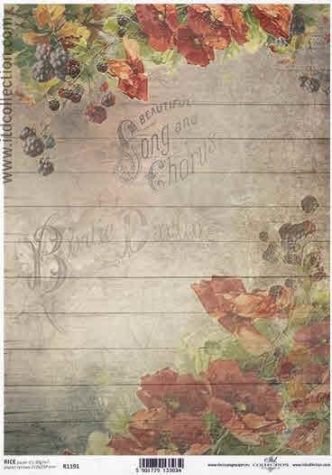 DECOUPAGE PAPIR RIŽEV A4, MAK VINTAGE