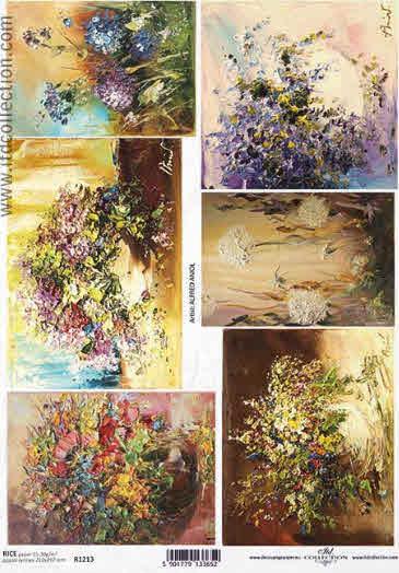 CARTA DI RISO PER DECOUPAGE A4, BOUQUET