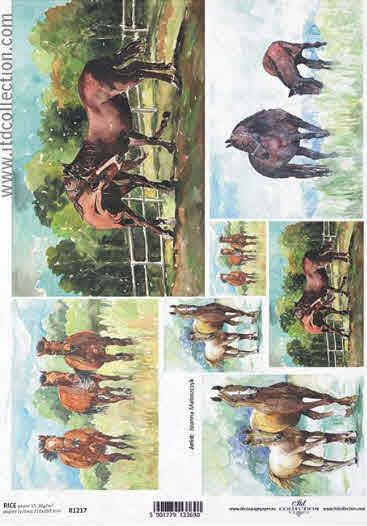 Decoupage paper - Horses