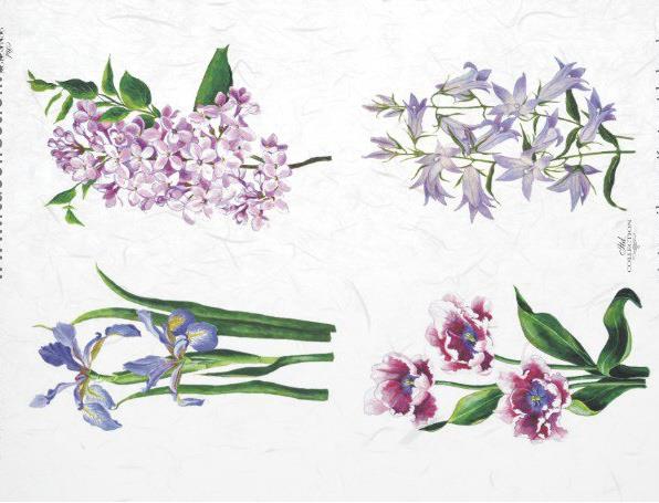 CARTA DI RISO PER DECOUPAGE A4, TULIPANO