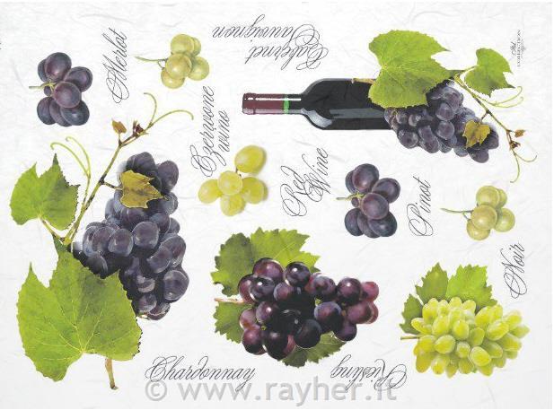 DECOUPAGE PAPIR RIŽEV A4,VINO&GROZDJE