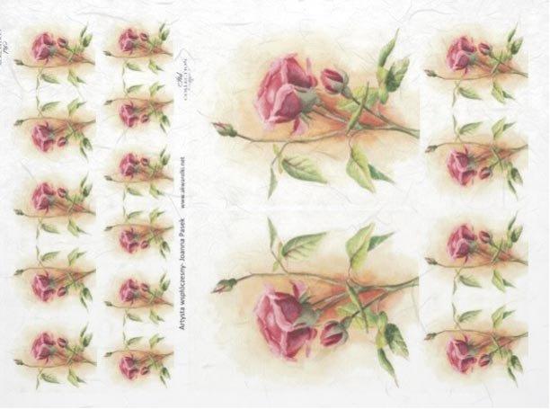 CARTA DI RISO PER DECOUPAGE A4, ROSA