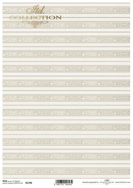 Decoupage papir, rižev A4, Nostalgija