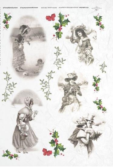 DECOUPAGE PAPIR RIŽEV A4, VINATGE ZIIMA