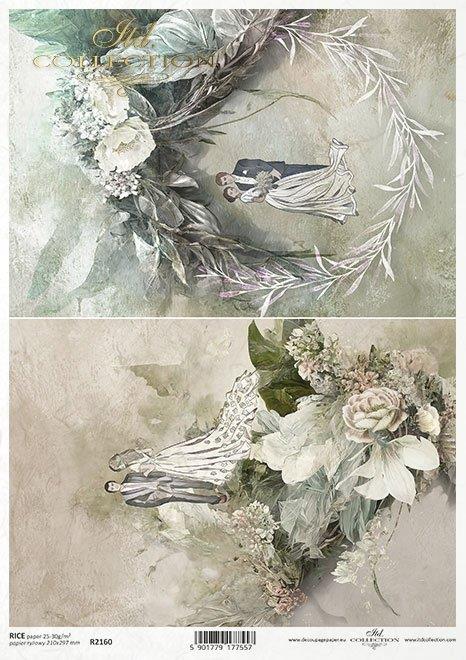 Decoupage papir, rižev A4, Ženin&Nevesta