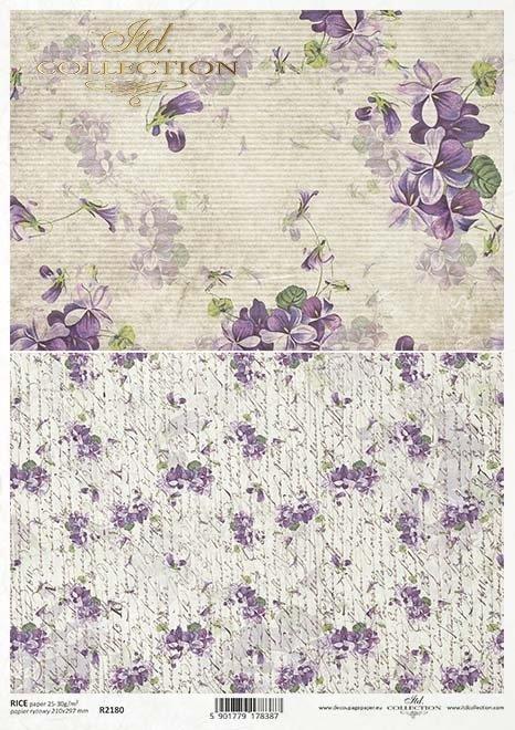 CARTA DI RISO PER DECOUPAGE A4, VIOLETTE