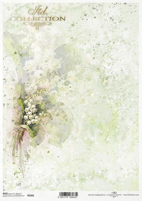 CARTA DI RISO PER DECOUPAGE A4, MUGHETTO