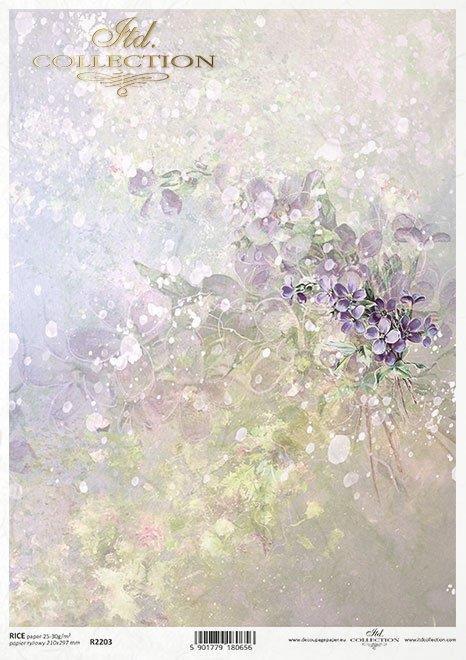 Decoupage papir, rižev A4, Spominčice 2