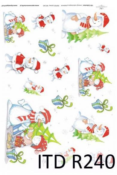 DECOUPAGE PAPIR RIŽEV A4, SNEŽENI MOŽ