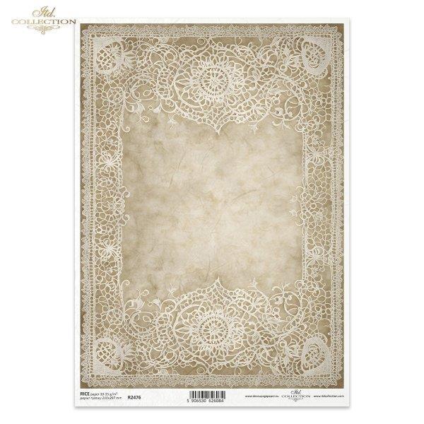 CARTA DI RISO PER DECOUPAGE A4 PIZZO