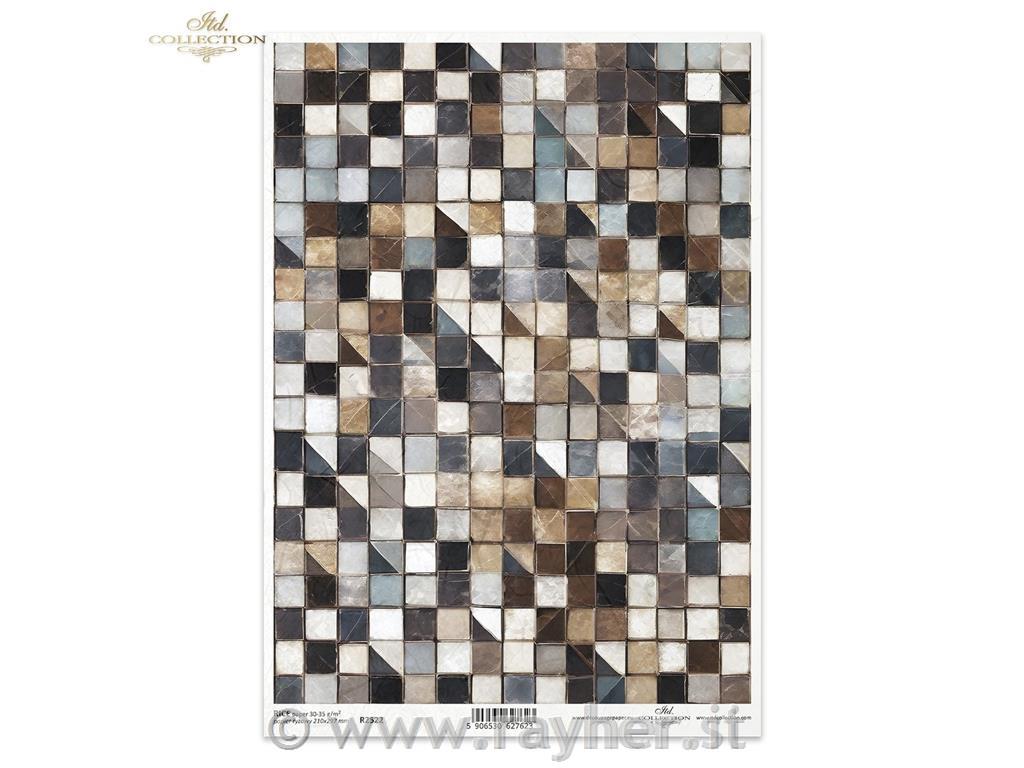 CARTA DI RISO PER DECOUPAGE A4, MOSAICOTTO