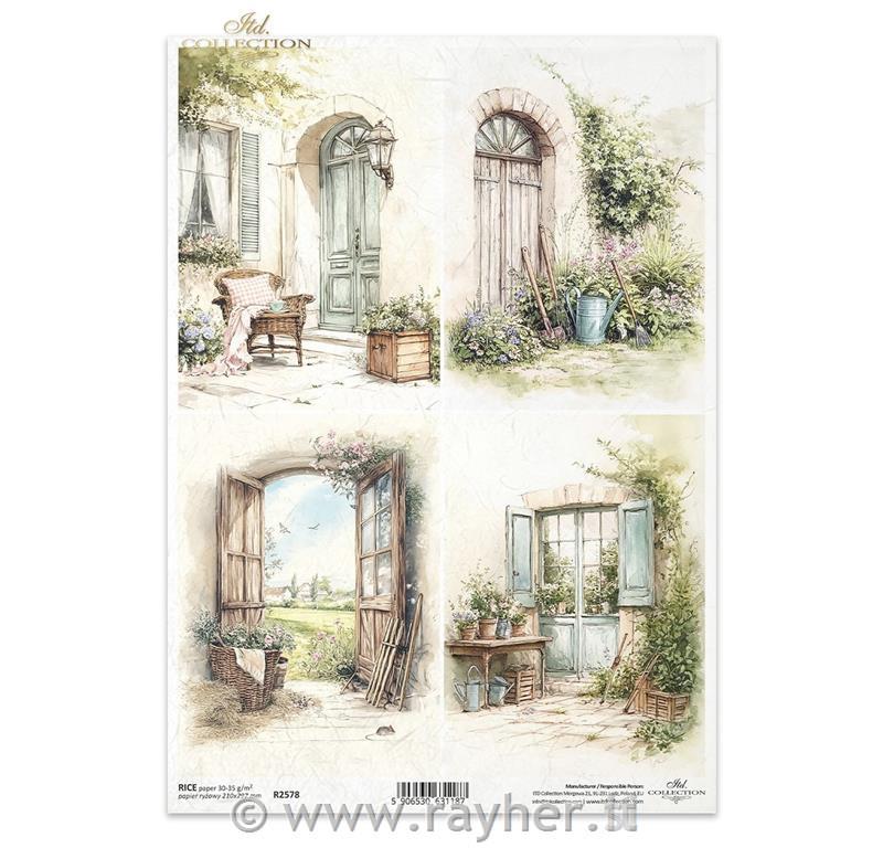 CARTA DI RISO PER DECOUPAGE A4,Portali di campagna