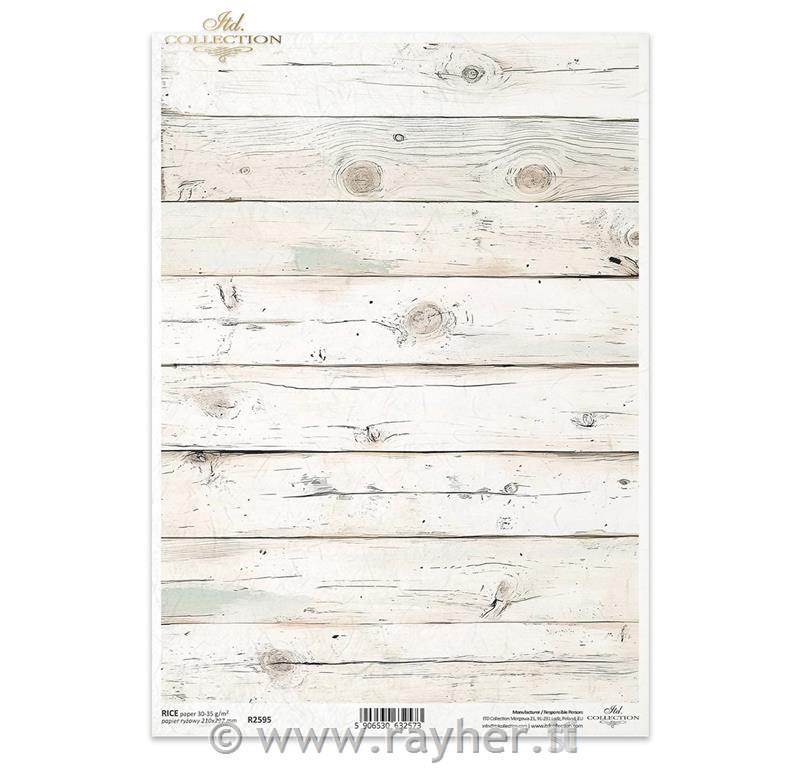 Decoupage papir, rižev A4, Leseni pod