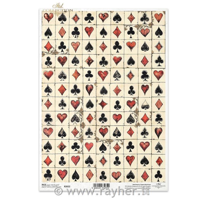 Decoupage papir, rižev A4, Pikov as