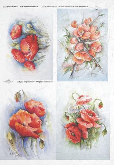 Decoupage papir, rižev A4, Mak Magdalena