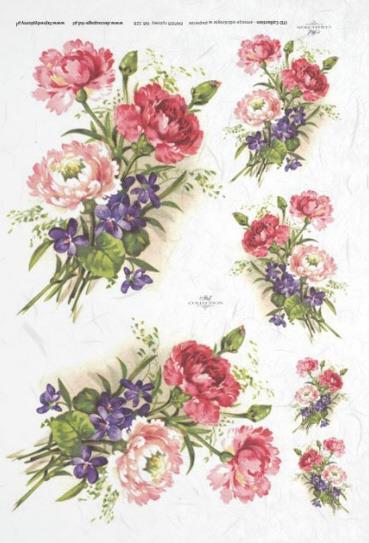 CARTA DI RISO PER DECOUPAGE A4, MAZZI DI